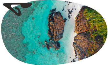 Cook Islands / Aerial view - Black Rock